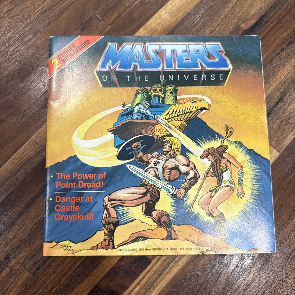 Vintage 1983 Masters of The Universe 2 Stories With Record 33 1/3 RPM Mattel